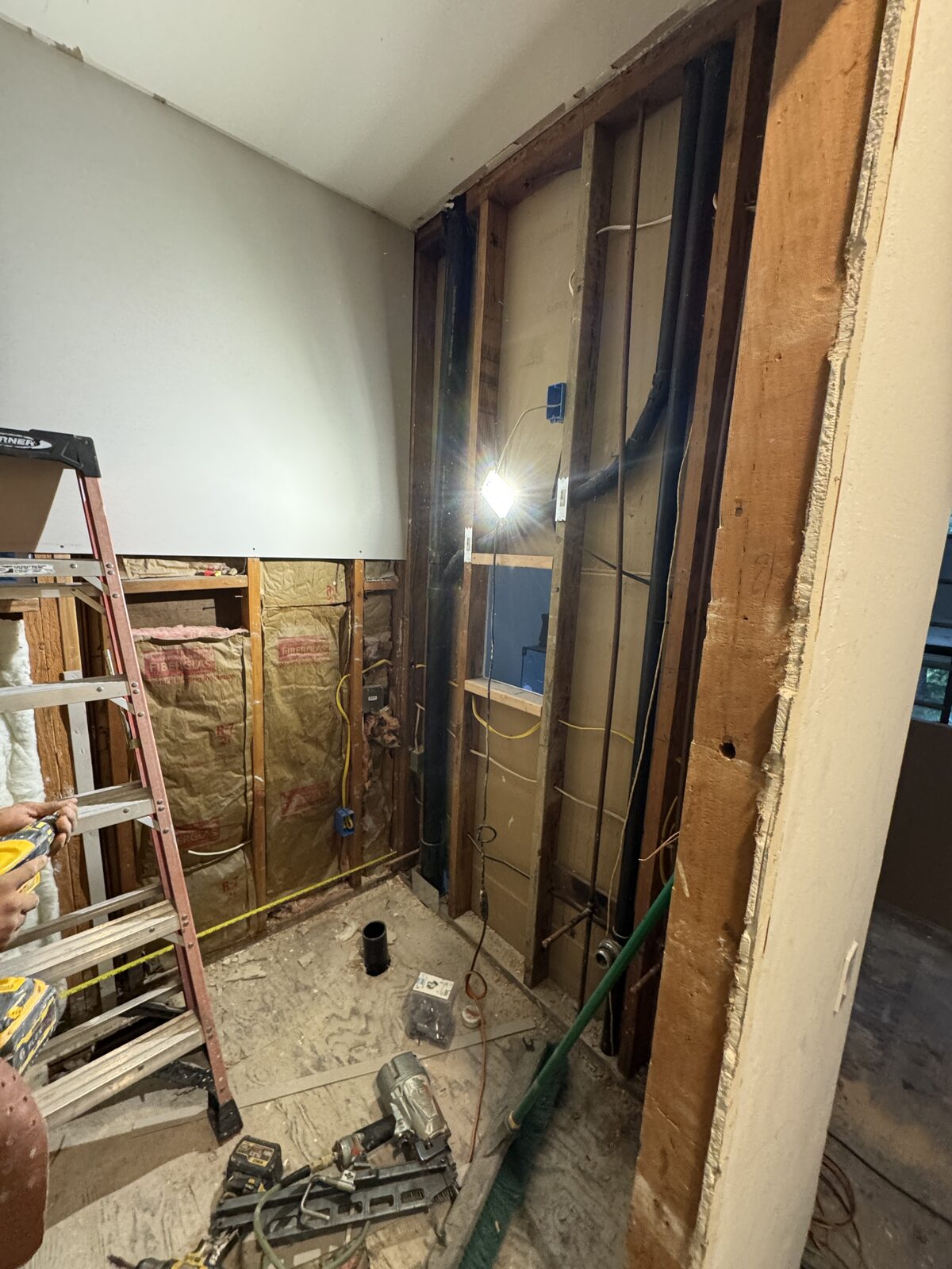 Bathroom demolished down to the studs